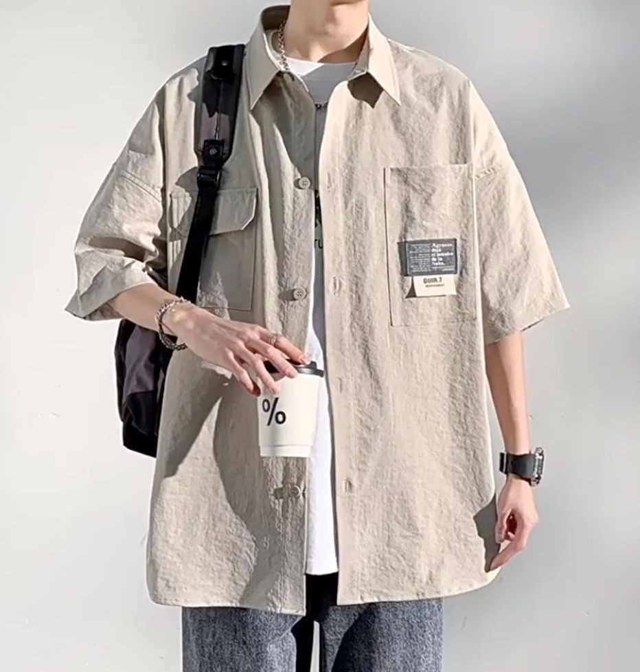 Forever Love Fashion Men’s Summer Short Sleeve Ice Silk Shirt